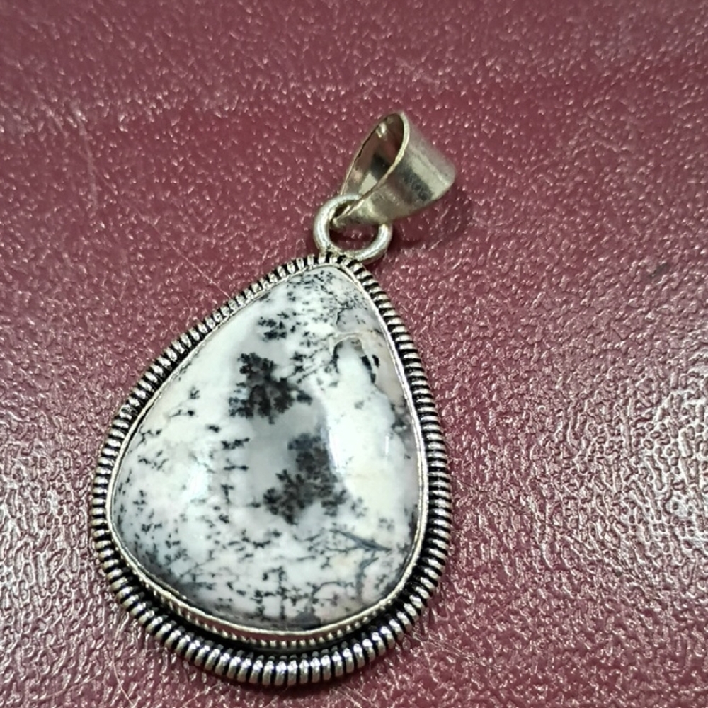 Hand Crafted Zebra Jasper 925 Silver Pendant